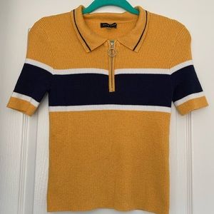 Yellow Collared Quarter-Zip Shirt